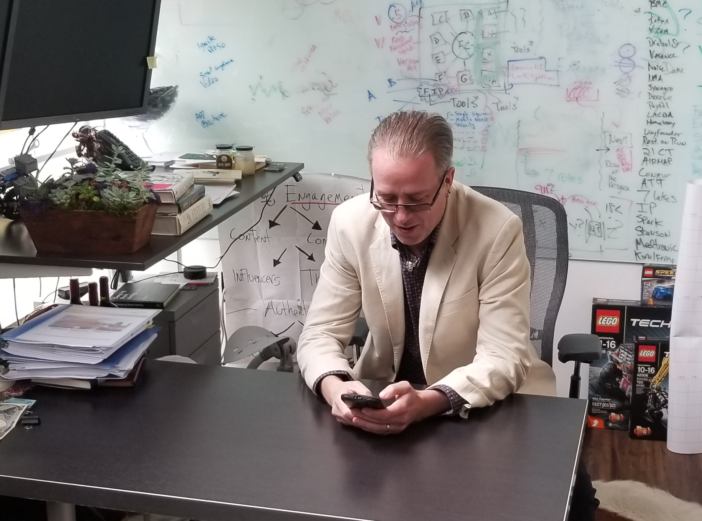 Joey speaking with his students