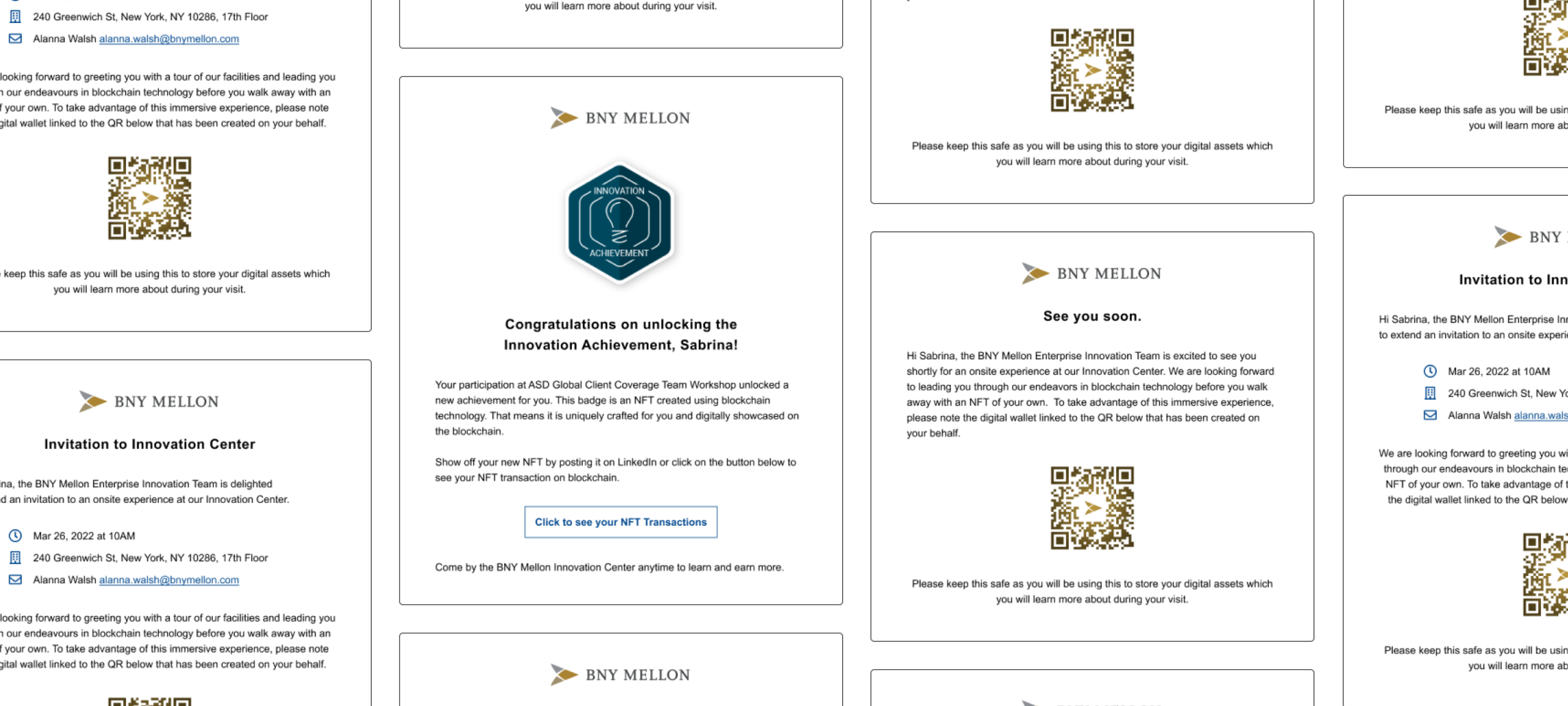 BNY Mellon client onboarding email sequence designs