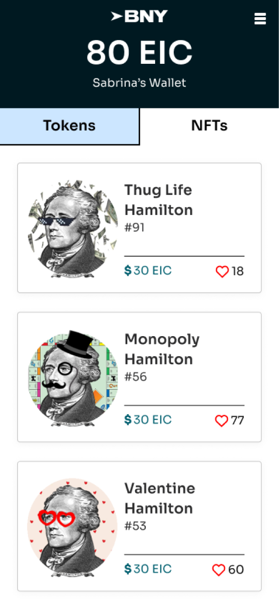Mobile screen 5 of BNY Mellon NFT minting experience